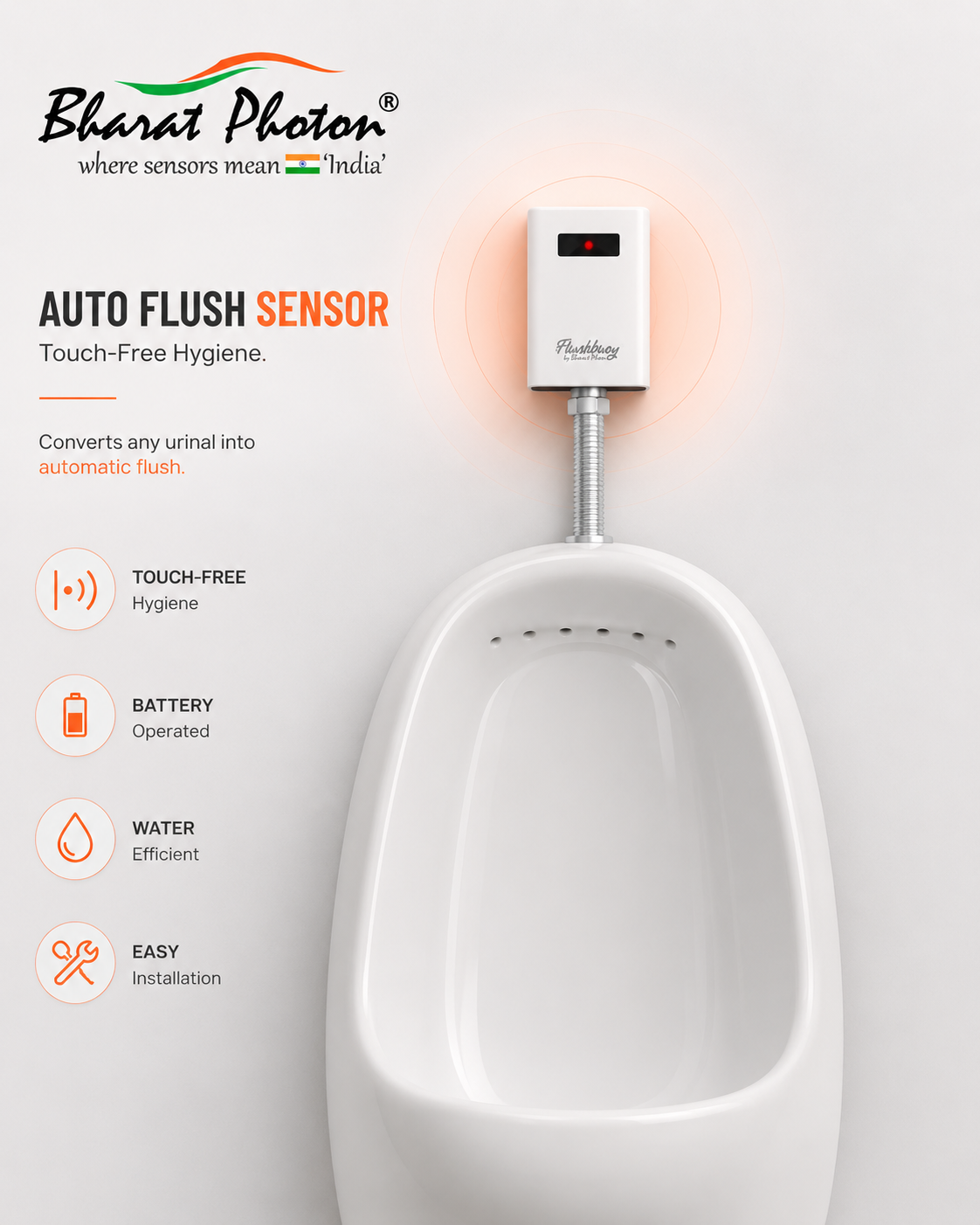 FlushBuoy auto flush sensor product campaign creative