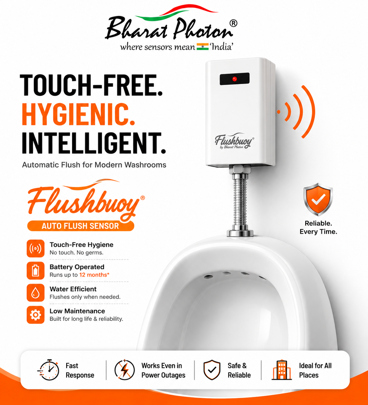 FlushBuoy touch-free hygienic intelligent auto flush sensor campaign creative